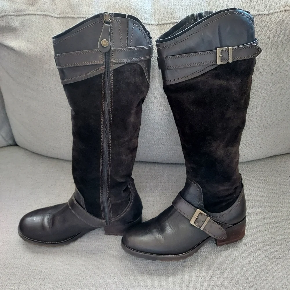 Fabianelli Made in Italian Leather  Riding Boots With Fleece Lining Sz 39/8.5